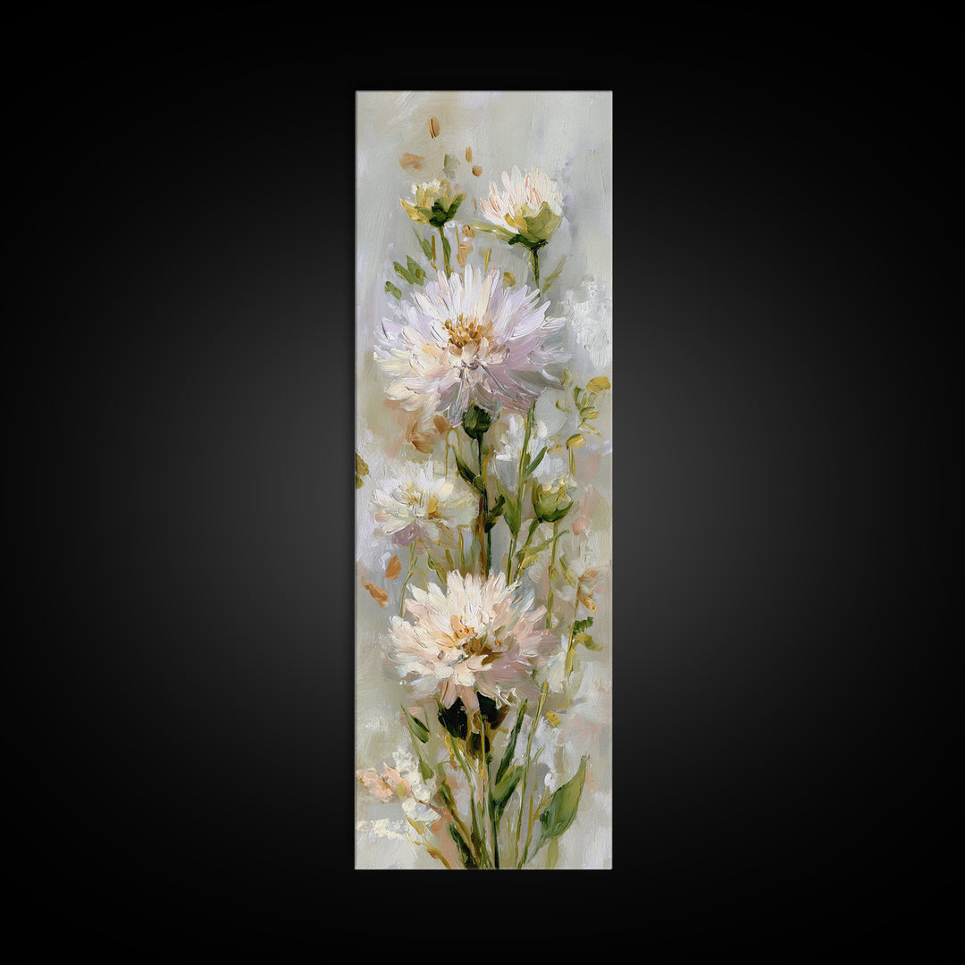 Welcoming Wildflower Bouquet Canvas Print, Guest Bedroom Art, Statement Artwork, Bedroom Decor, Oil Painting, Guest, Wall Decor, GBA-1x3-37