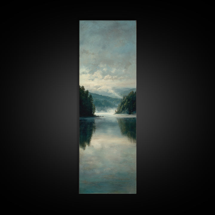Quiet Lake Landscape at Early Morning Canvas Print, Guest Bedroom Art, Downloadable Prints, Bedroom Decor, Fine Art, Guest, GBA-1x3-38