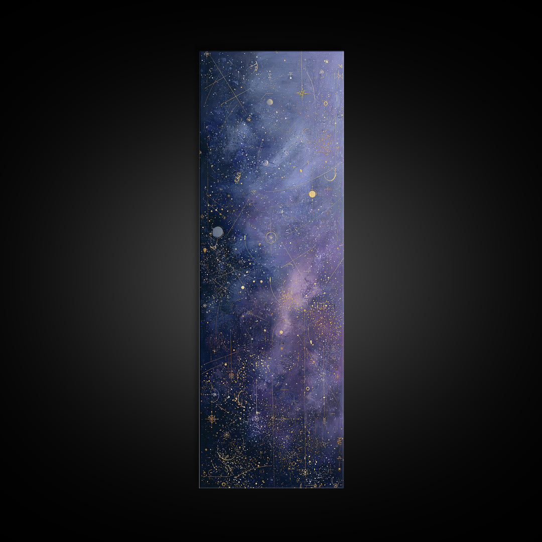 Minimal Moon and Stars Composition Framed Canvas Print, Guest Bedroom Art, Fine Art Print, Bedroom Decor, Fine Art, Guest, GBA-1x3-4