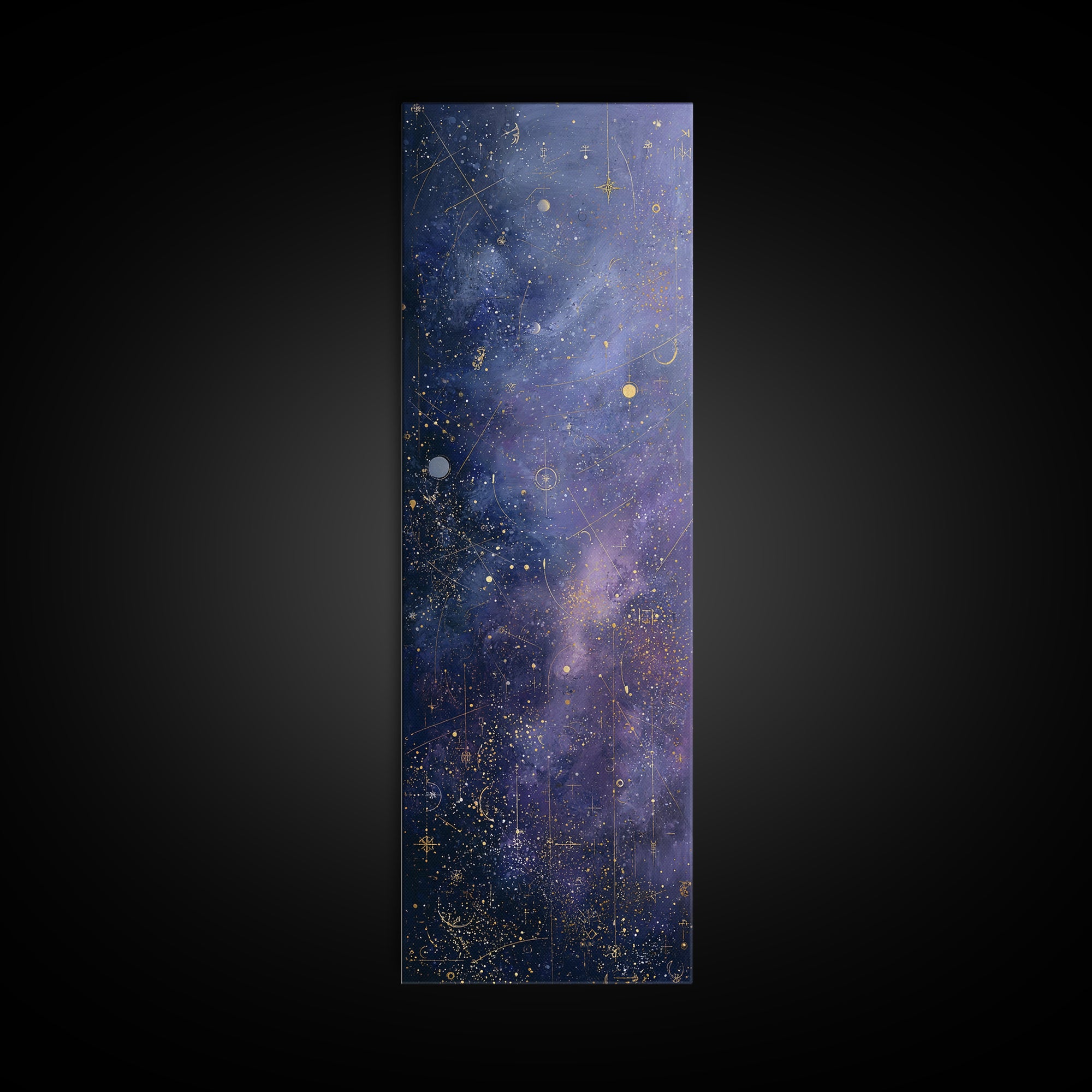 Minimal Moon and Stars Composition Framed Canvas Print, Guest Bedroom Art, Fine Art Print, Bedroom Decor, Fine Art, Guest, GBA-1x3-4