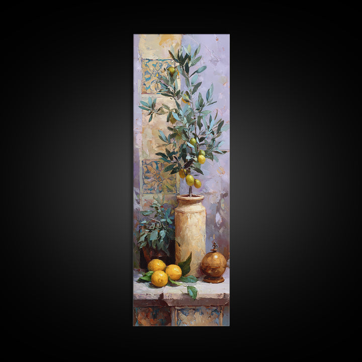 Olive Branch Still Life Canvas Print, Guest Bedroom Art, Trendy Wall Art, Bedroom Decor, Watercolor Art, Guest, GBA-1x3-5