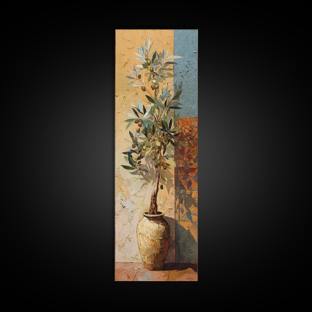 Olive Branch Still Life Framed Canvas Print, Guest Bedroom Art, Modern Decor, Bedroom Decor, Fine Art, Guest, Home Decor, GBA-1x3-53