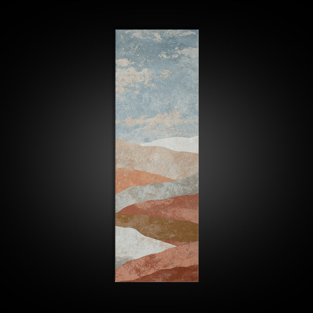 Warm Terracotta Shapes Framed Canvas Print, Guest Bedroom Art, Minimalist Wall Art, Bedroom Decor, Abstract Art, Guest, GBA-1x3-58