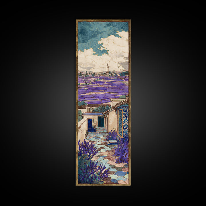 Lavender Field under Pale Sky Framed Canvas Print, Guest Bedroom Art, Pink Wall Art, Bedroom Decor, Fine Art, Guest, New Home, GBA-1x3-79