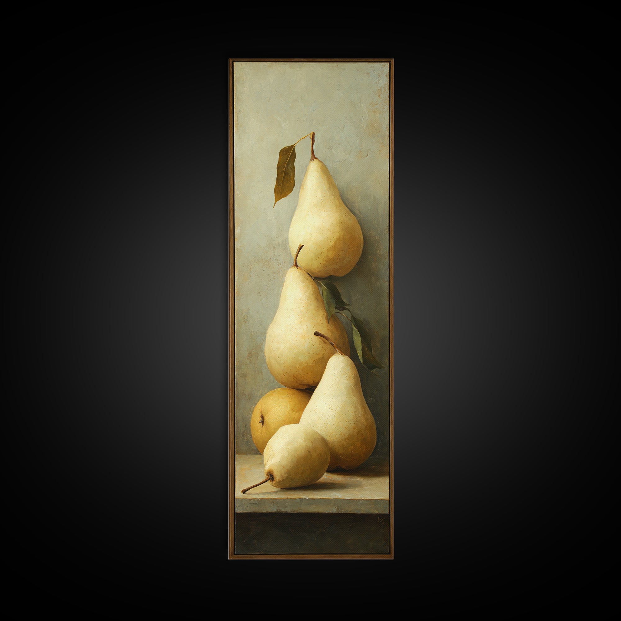 Classic Pear Still Life for Cozy Hospitality Framed Canvas Print, Guest Bedroom Art, Printable Art, Bedroom Decor, Guest, GBA-1x3-80