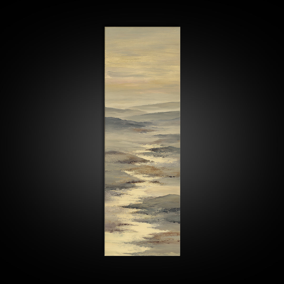 Gentle Rain over Distant Hills Framed Canvas Print, Guest Bedroom Art, Wall Art Prints, Bedroom Decor, Fine Art, Guest, GBA-1x3-84
