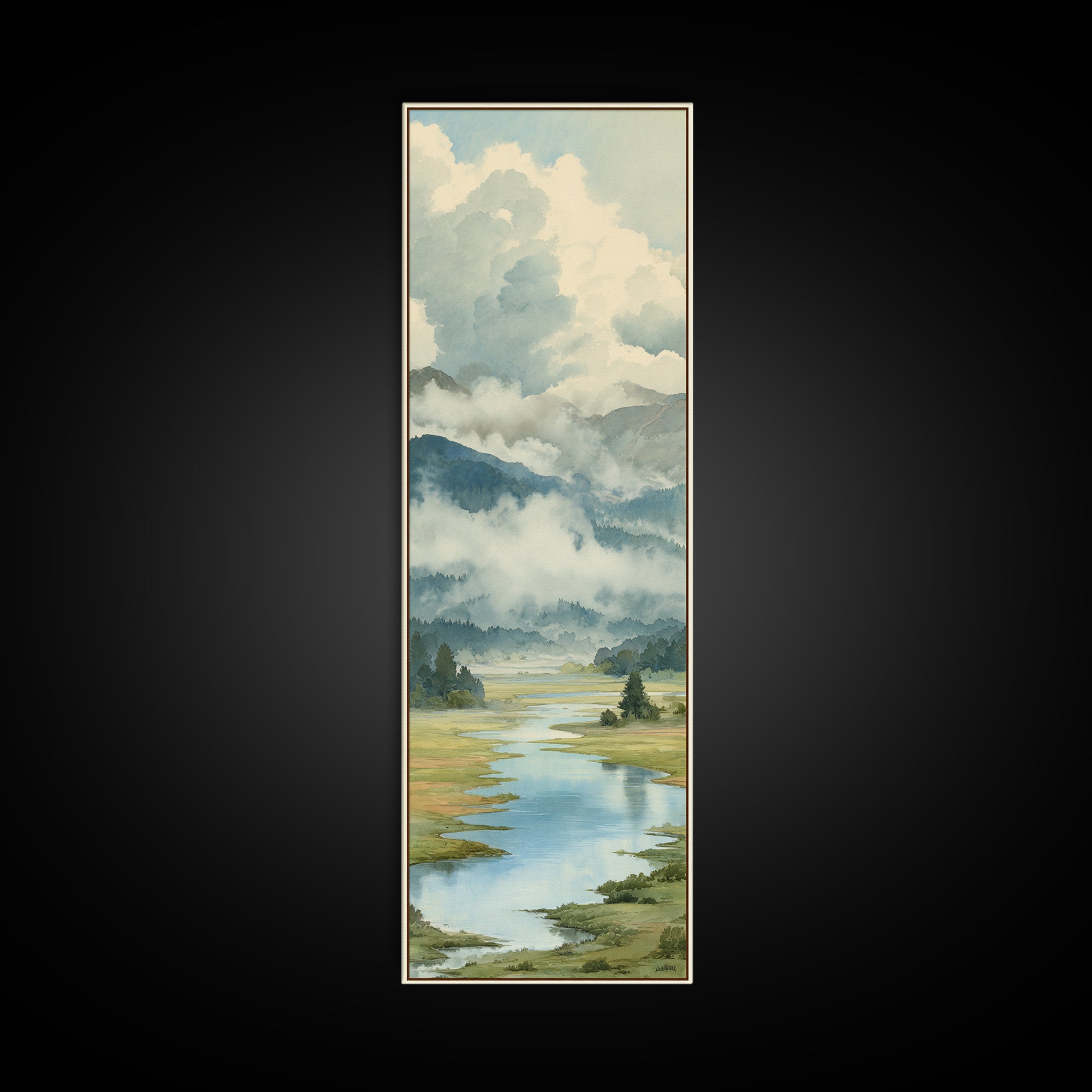 Quiet Lake Landscape at Early Morning Canvas Print, Guest Bedroom Art, Luxury Decor, Bedroom Decor, Fine Art, Guest, Home, GBA-1x3-86