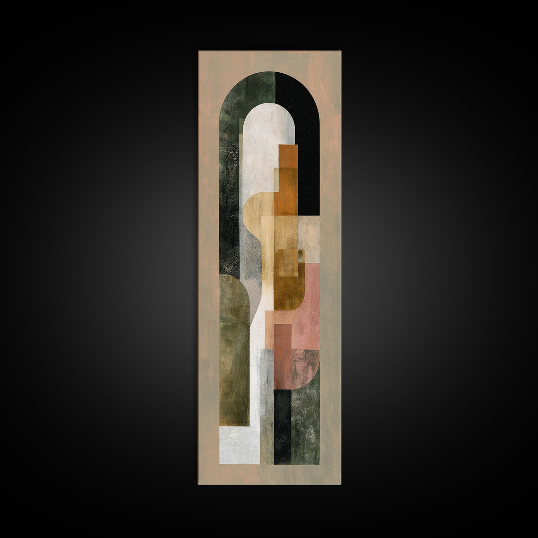 Warm Abstract Arches Framed Canvas Print, Guest Bedroom Art, Funky Wall Art, Bedroom Decor, Abstract Art, Guest, GBA-1x3-87