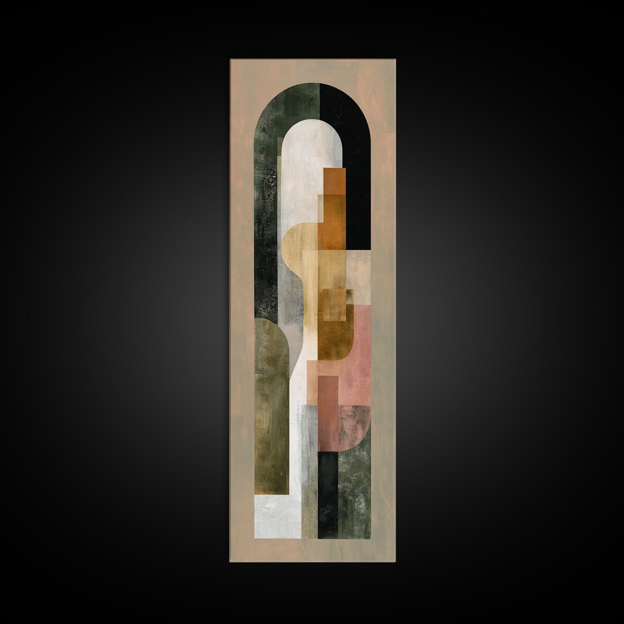 Warm Abstract Arches Framed Canvas Print, Guest Bedroom Art, Funky Wall Art, Bedroom Decor, Abstract Art, Guest, GBA-1x3-87