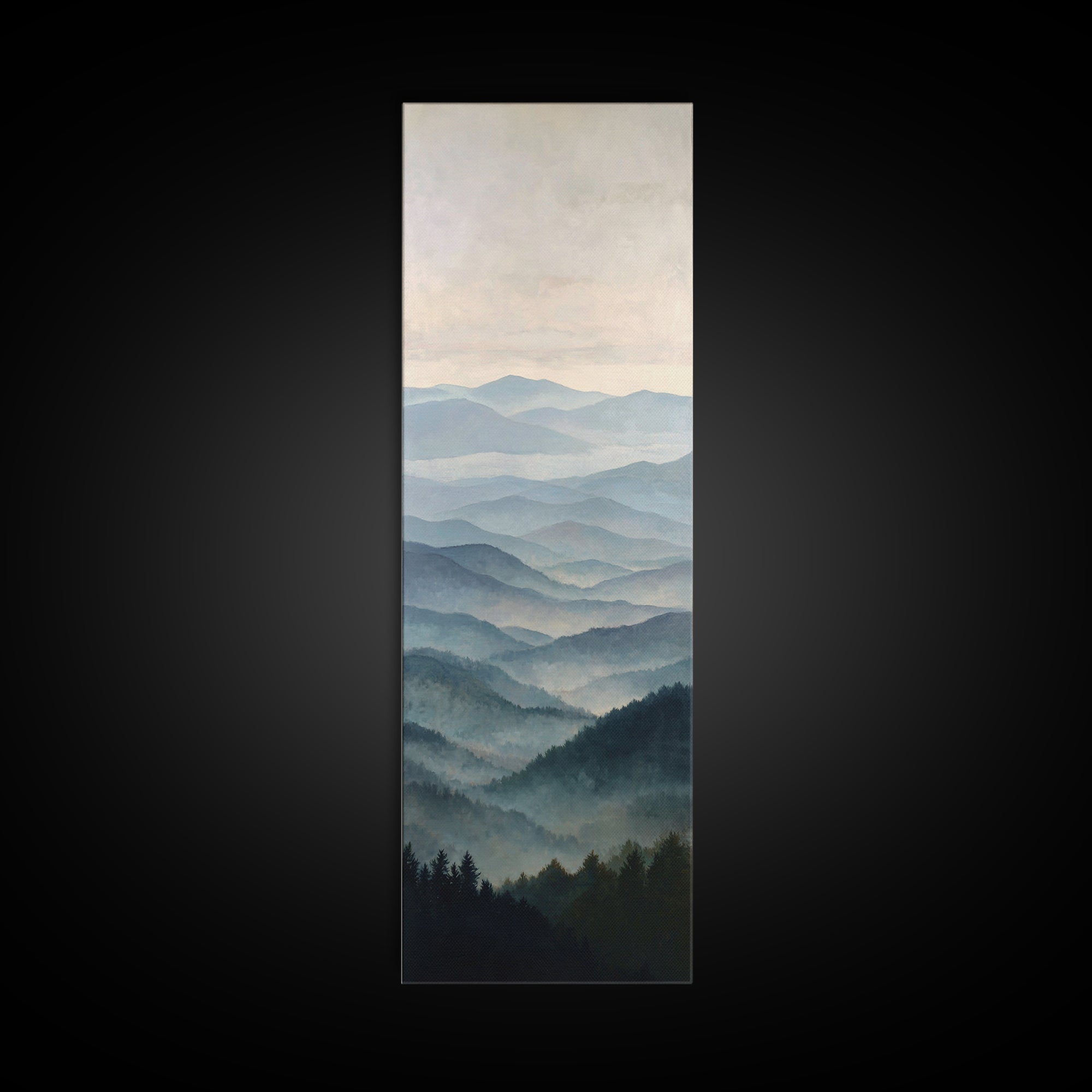 Soft Mountain Horizon Framed Canvas Print, Guest Bedroom Art, Minimalist Wall Art, Bedroom Decor, Fine Art, Guest, Luxury Decor, GBA-1x3-91