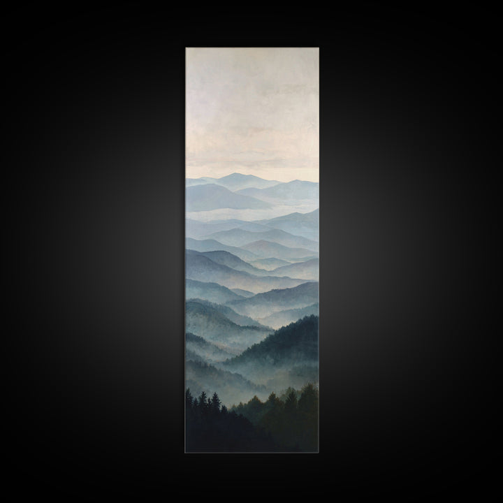 Soft Mountain Horizon Framed Canvas Print, Guest Bedroom Art, Minimalist Wall Art, Bedroom Decor, Fine Art, Guest, Luxury Decor, GBA-1x3-91