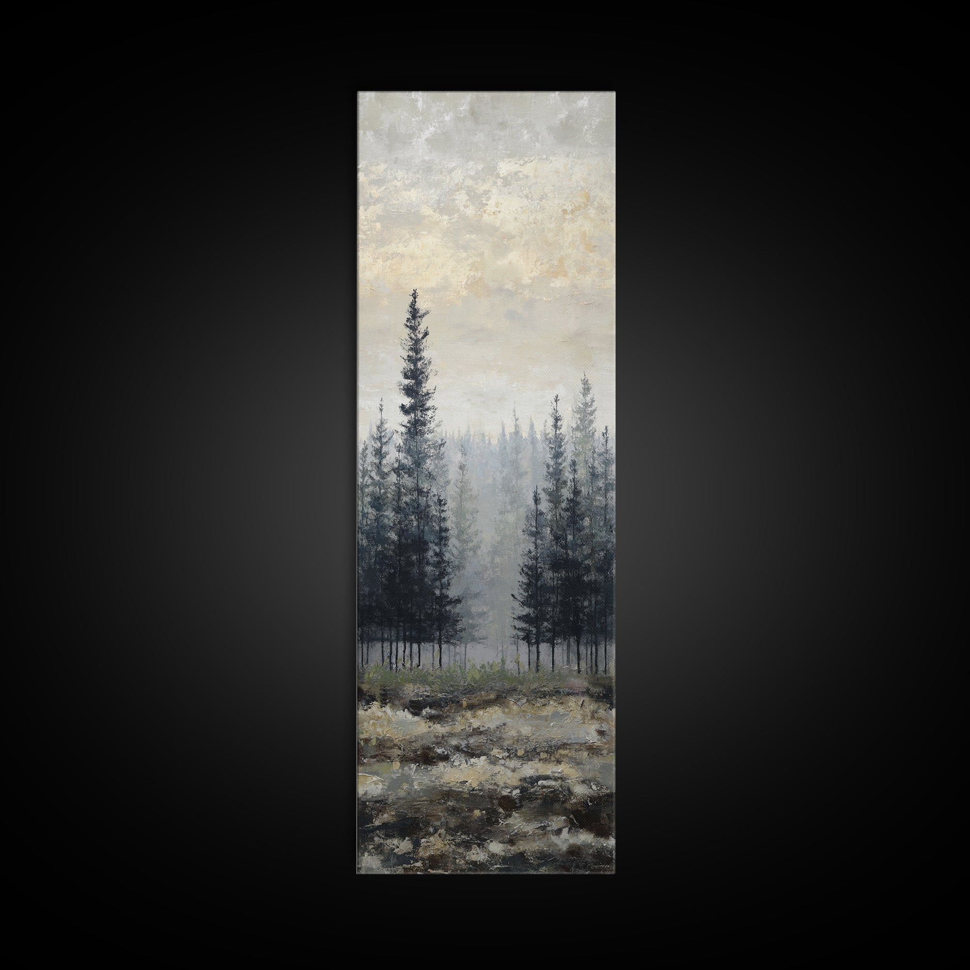 Monochrome Forest Silhouette Canvas Print, Guest Bedroom Art, Farmhouse Wall Art, Bedroom Decor, Fine Art, Guest, GBA-1x3-97
