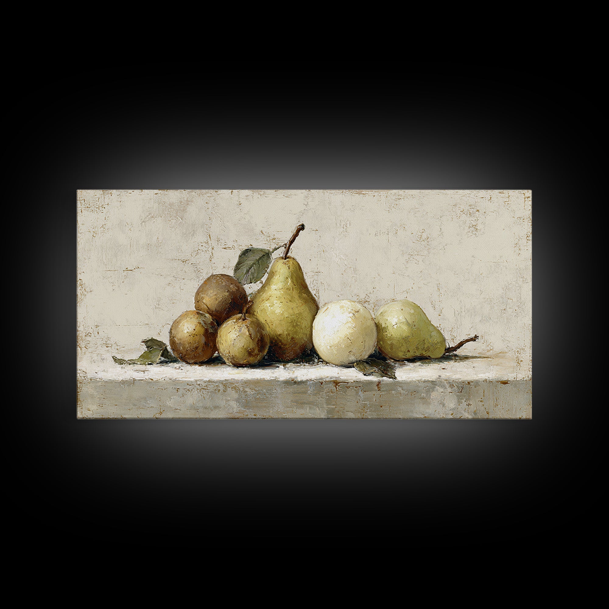 Classic Pear Still Life for Cozy Hospitality Framed Canvas Print, Guest Bedroom Art, Fine Art Print, Bedroom Decor, Guest, GBA-2x1-16