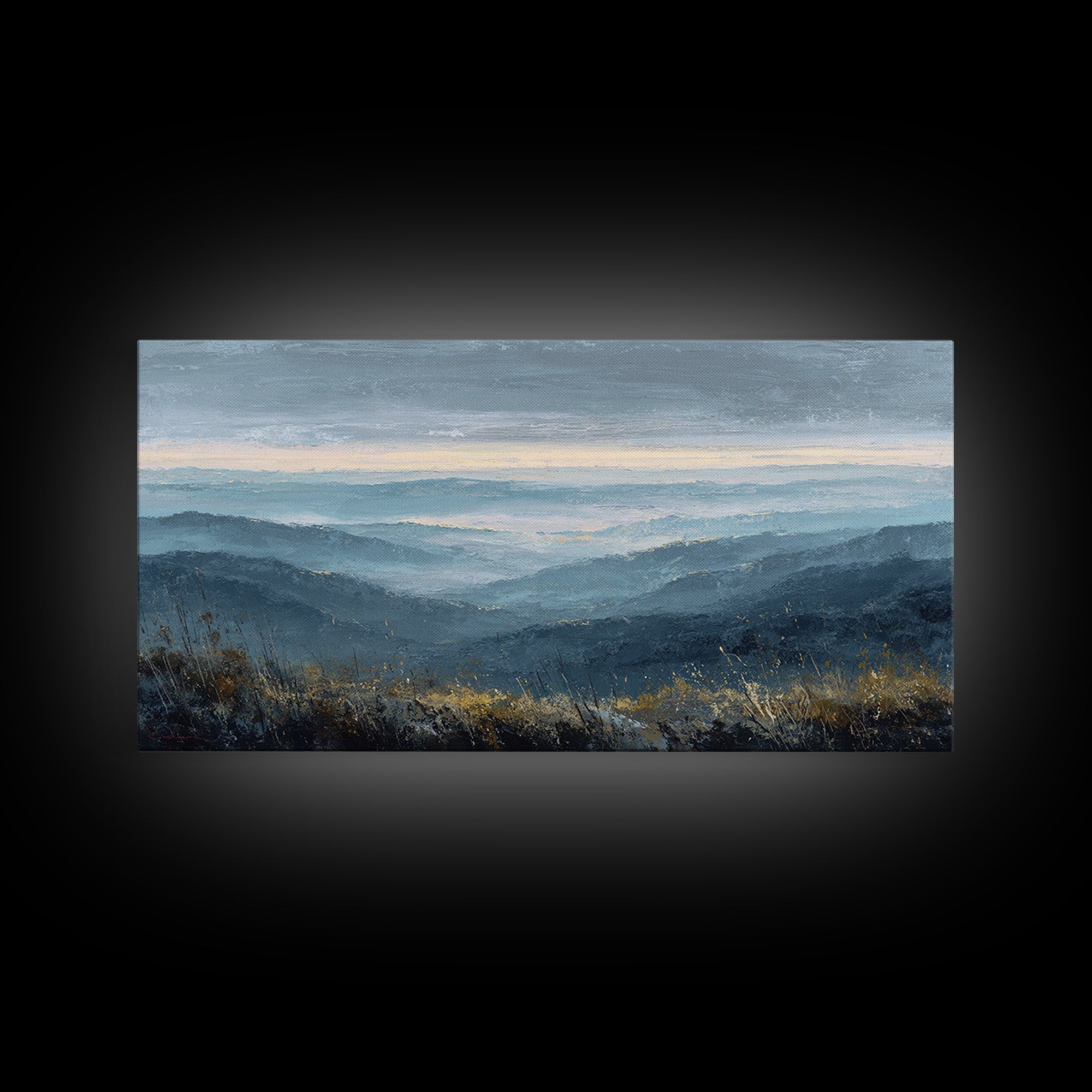 Soft Mountain Horizon Framed Canvas Print, Guest Bedroom Art, Fine Art Print, Bedroom Decor, Fine Art, Guest, Poster, GBA-2x1-27