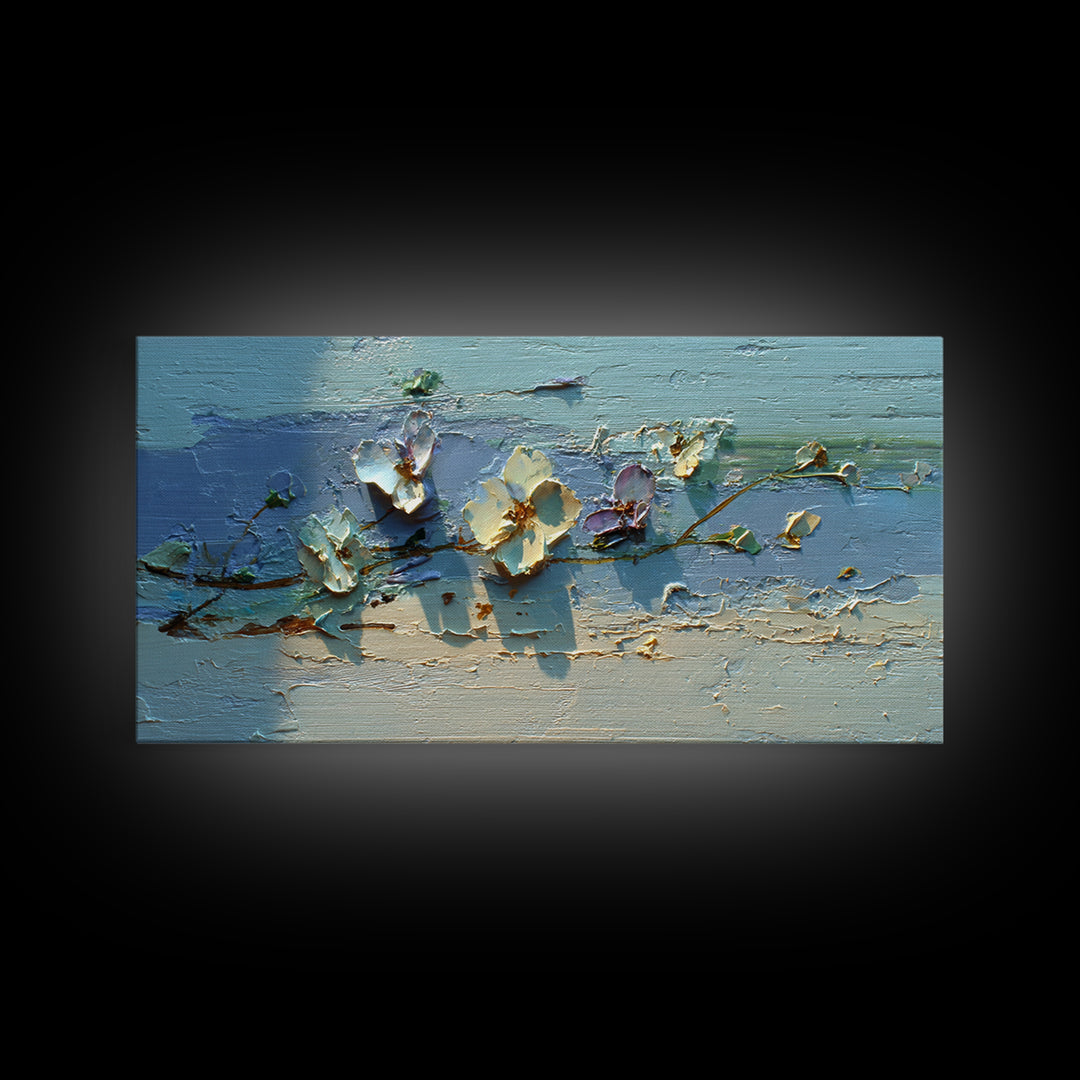 Garden Butterfly and Flowers Specimen Study Framed Canvas Print, Guest Bedroom Art, Prints, Bedroom Decor, Oil Painting, Guest, GBA-2x1-43
