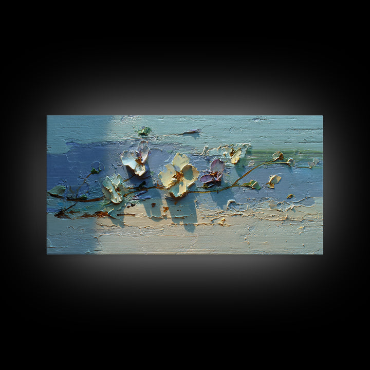 Garden Butterfly and Flowers Specimen Study Framed Canvas Print, Guest Bedroom Art, Prints, Bedroom Decor, Oil Painting, Guest, GBA-2x1-43