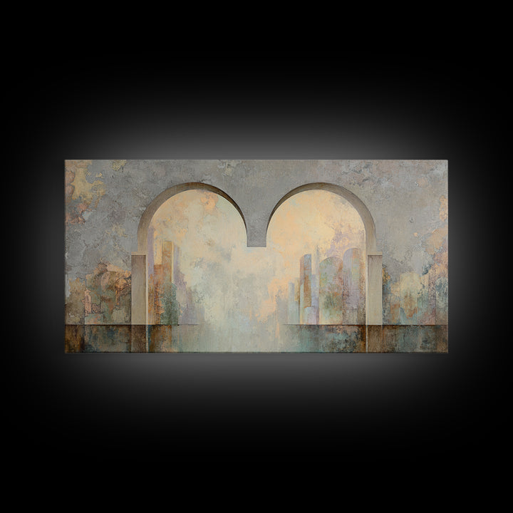 Gentle Rain over Distant Hills Canvas Print, Guest Bedroom Art, Textured Painting, Bedroom Decor, Abstract Art, Guest, GBA-2x1-44
