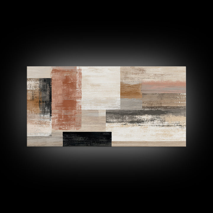 Warm Terracotta Shapes Canvas Print, Guest Bedroom Art, Textured Painting, Bedroom Decor, Abstract Art, Guest, Wall Art Prints, GBA-2x1-66