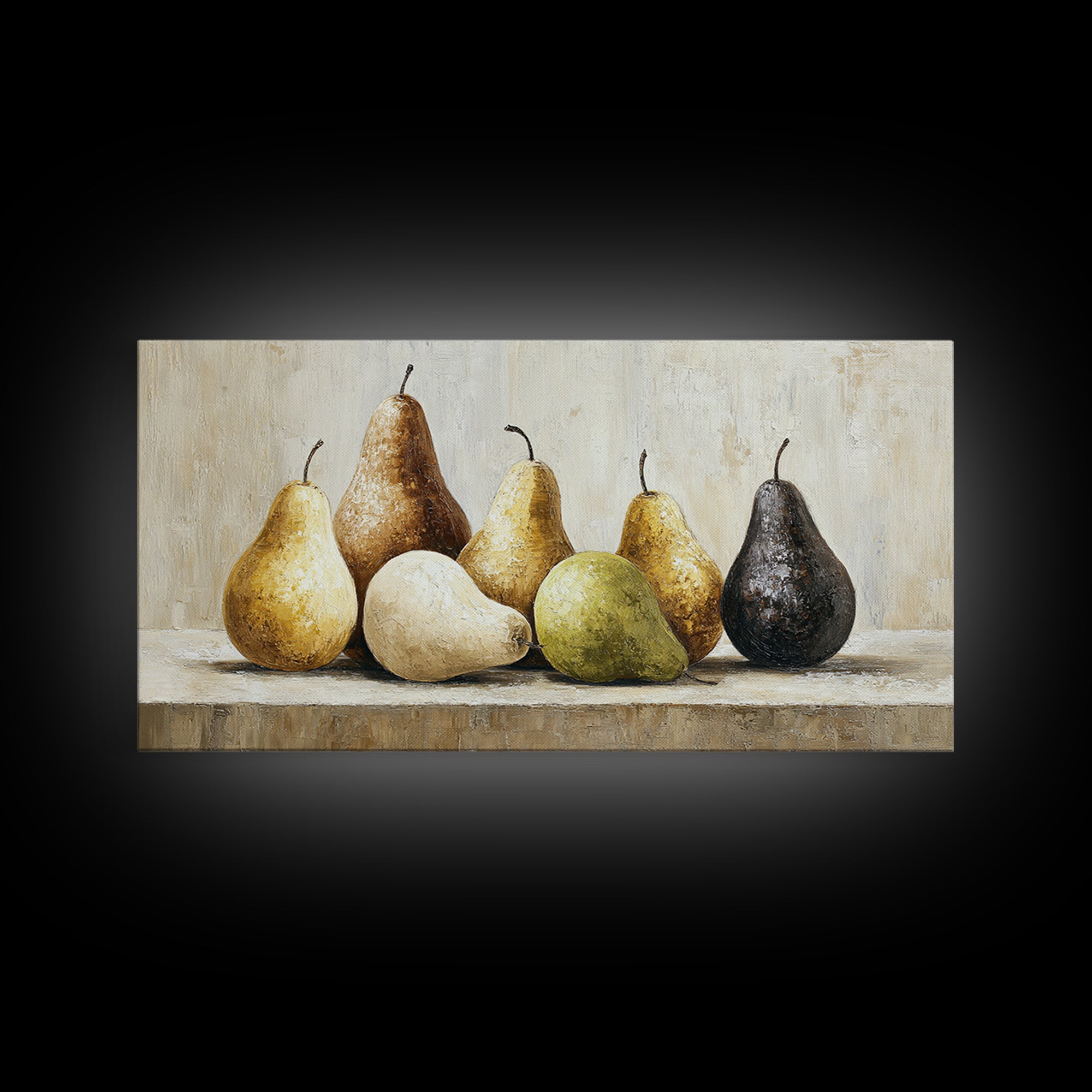 Classic Pear Still Life for Cozy Hospitality Framed Canvas Print, Guest Bedroom Art, New Home Gift, Bedroom Decor, Guest, GBA-2x1-88