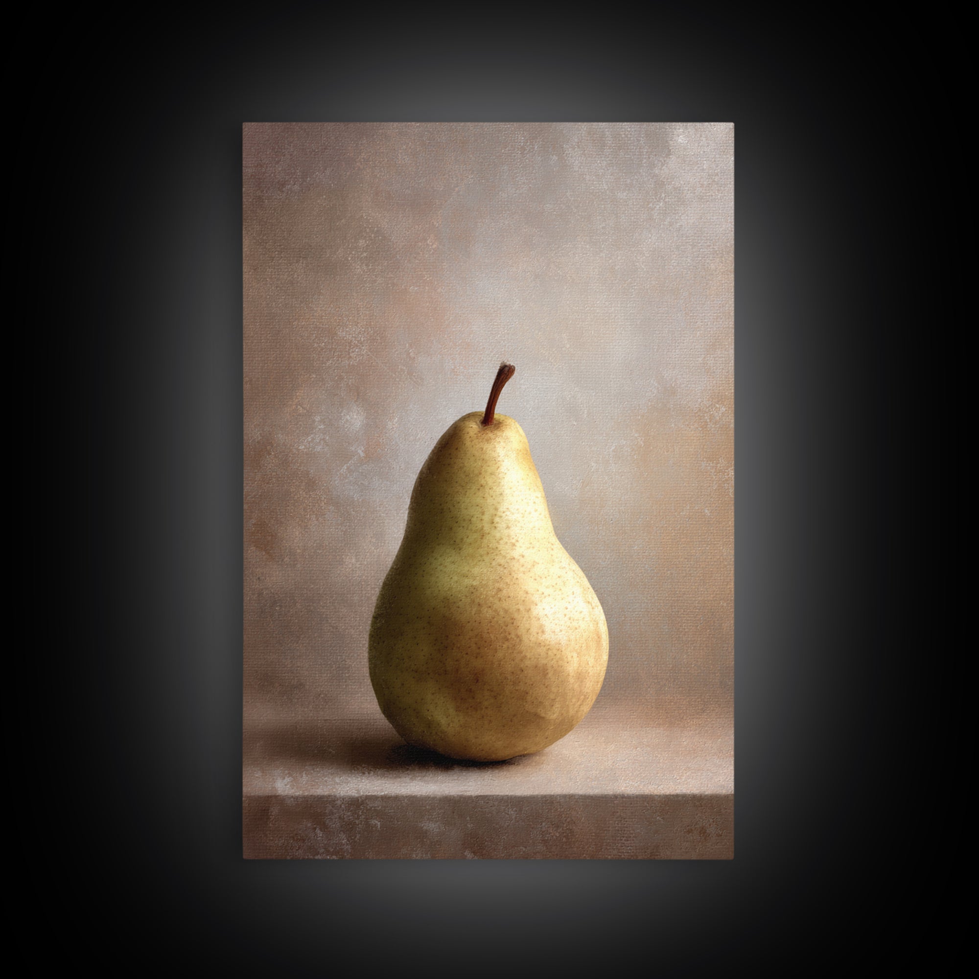 Classic Pear Still Life for Cozy Hospitality Framed Canvas Print, Guest Bedroom Art, Art Print, Bedroom Decor, Fine Art, Guest, GBA-2x3-100