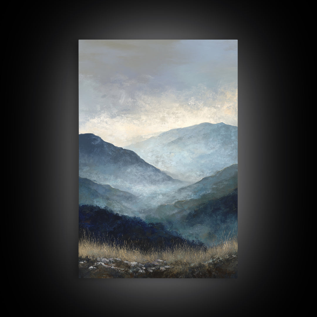Soft Mountain Horizon Canvas Print, Guest Bedroom Art, Gallery Decor, Bedroom Decor, Oil Painting, Guest, Contemporary Art, GBA-2x3-15