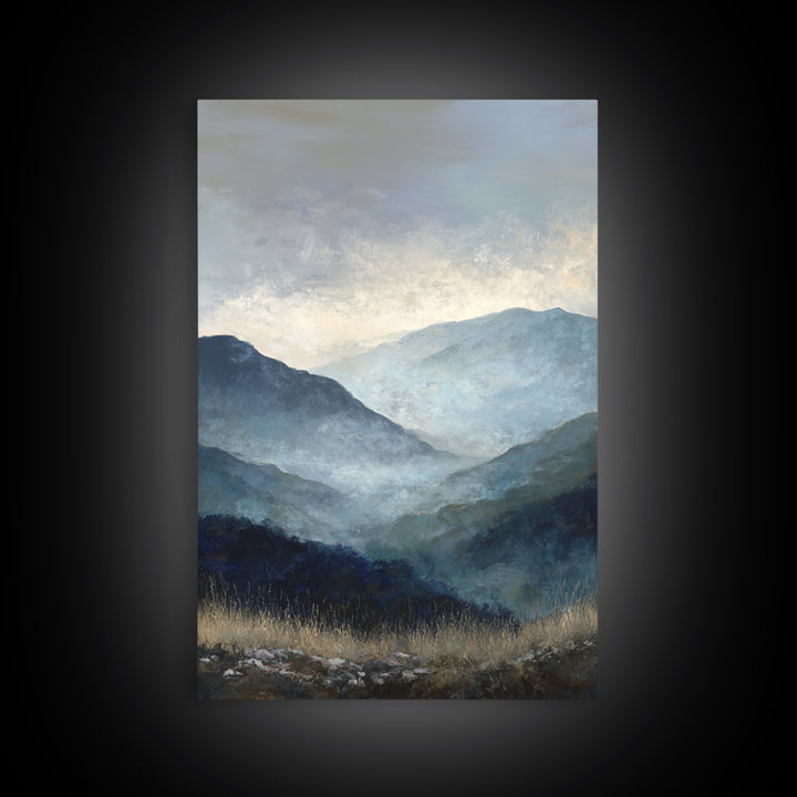 Soft Mountain Horizon Canvas Print, Guest Bedroom Art, Gallery Decor, Bedroom Decor, Oil Painting, Guest, Contemporary Art, GBA-2x3-15