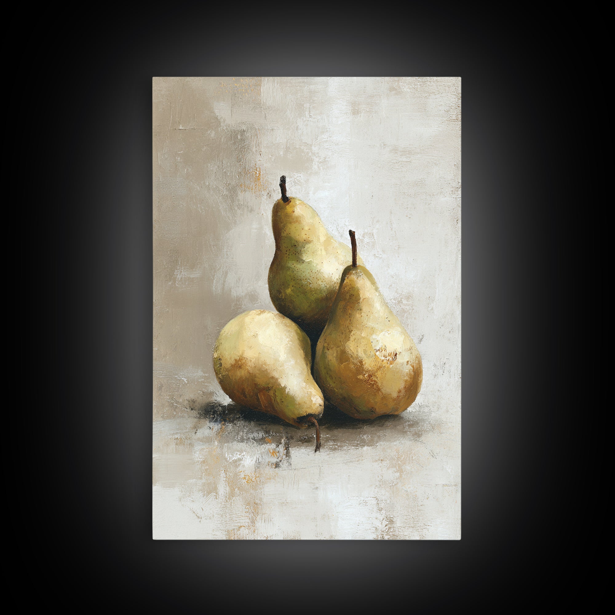 Classic Pear Still Life for Cozy Hospitality Framed Canvas Print, Guest Bedroom Art, Statement Artwork, Bedroom Decor, Guest, GBA-2x3-4