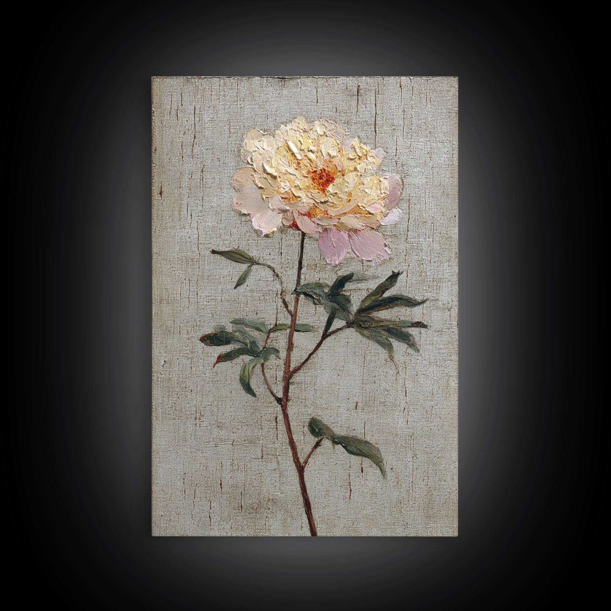 Neutral Peony Painting Canvas Print, Guest Bedroom Art, Framed Wall Art, Bedroom Decor, Fine Art, Guest, Farmhouse Wall Decor, GBA-2x3-65