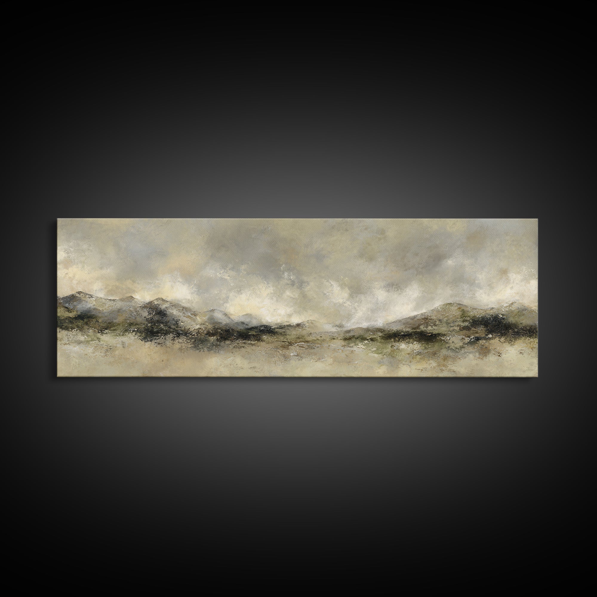 Gentle Rain over Distant Hills Canvas Print, Guest Bedroom Art, Bedroom Wall Art, Bedroom Decor, Fine Art, Guest, Neutral Decor, GBA-3x1-16