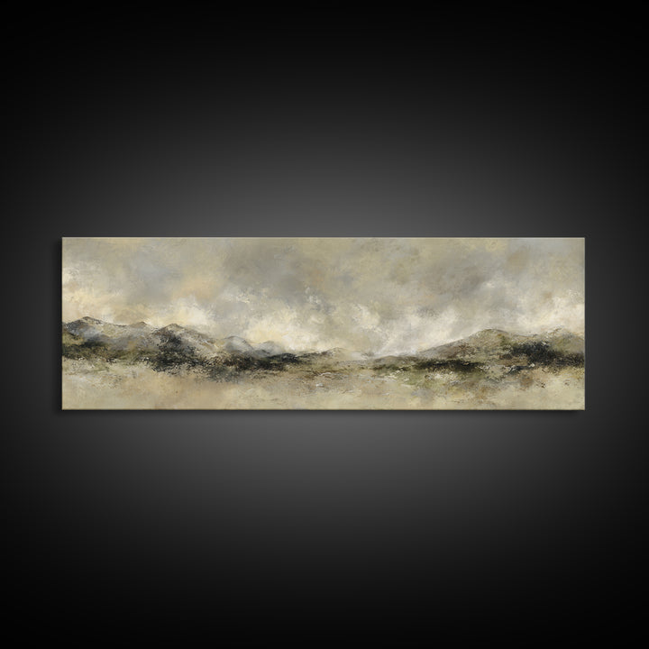 Gentle Rain over Distant Hills Canvas Print, Guest Bedroom Art, Bedroom Wall Art, Bedroom Decor, Fine Art, Guest, Neutral Decor, GBA-3x1-16
