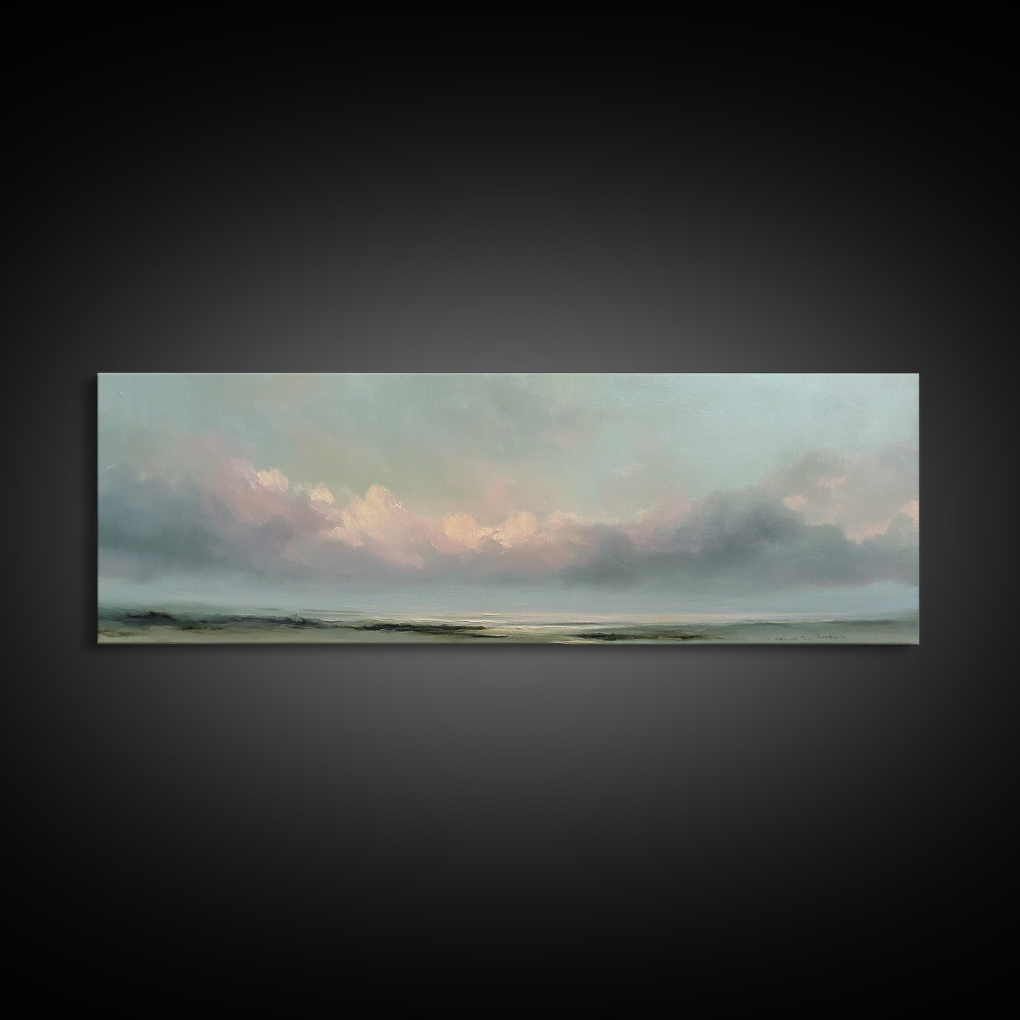 Romantic Cloudscape in Blush and Ivory Canvas Print, Guest Bedroom Art, Gallery Decor, Bedroom Decor, Fine Art, Guest, GBA-3x1-3