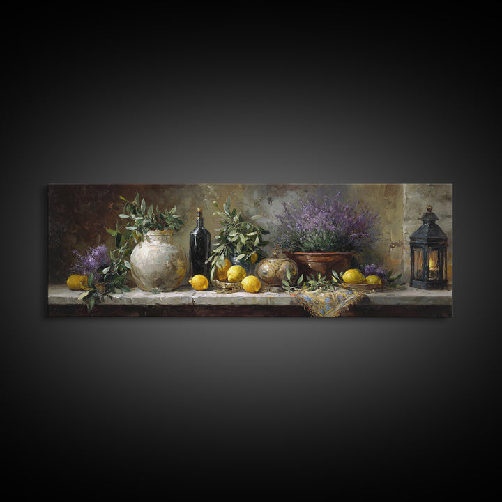Olive Branch Still Life Canvas Print, Guest Bedroom Art, Living Room Decor, Bedroom Decor, Oil Painting, Guest, GBA-3x1-33