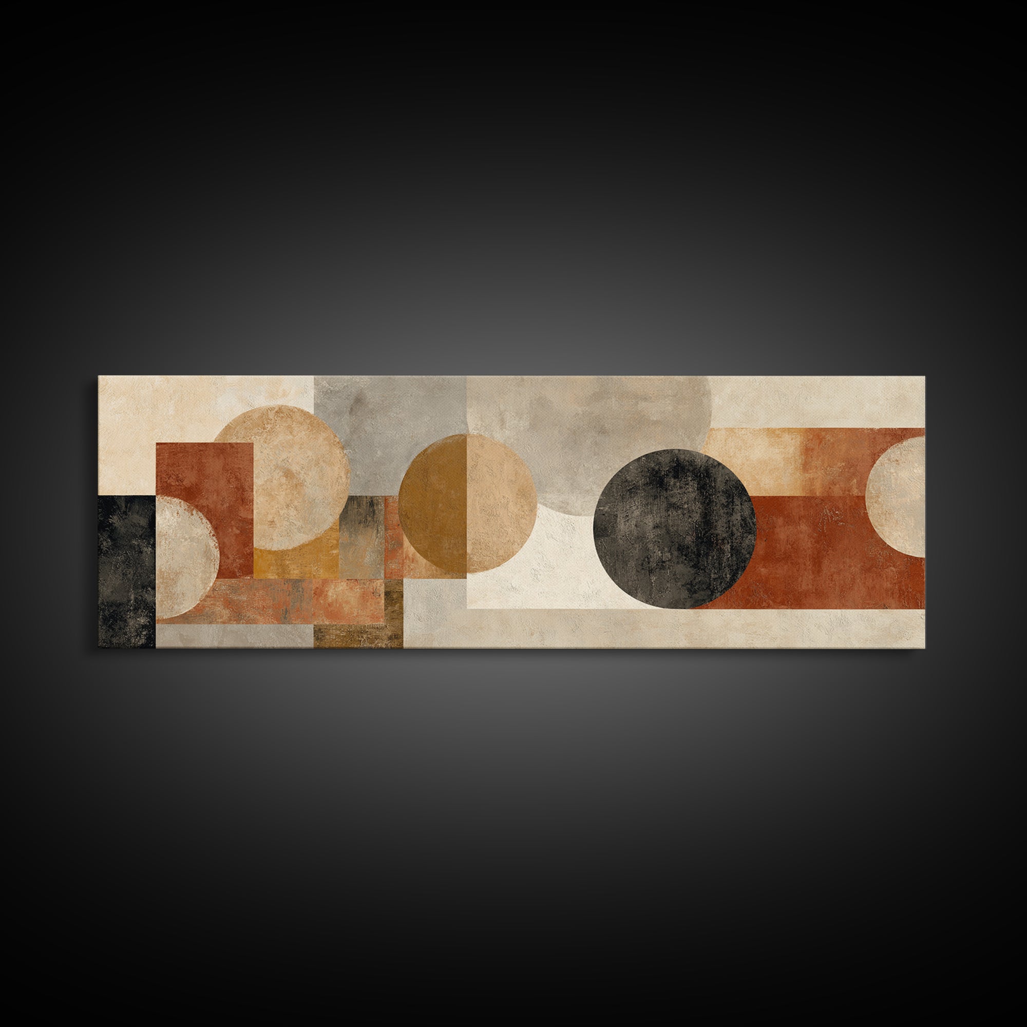 Warm Terracotta Shapes Canvas Print, Guest Bedroom Art, Printable Wall Art, Bedroom Decor, Fine Art, Guest, Bedroom Wall Decor, GBA-3x1-38
