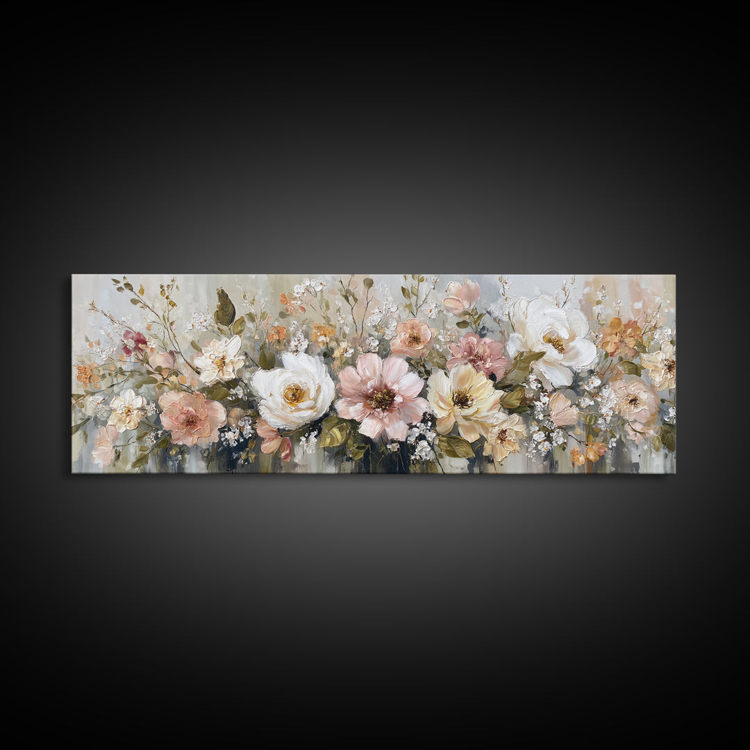 Welcoming Wildflower Bouquet Canvas Print, Guest Bedroom Art, Above Bed Decor, Bedroom Decor, Fine Art, Guest, Boho Decor, GBA-3x1-41