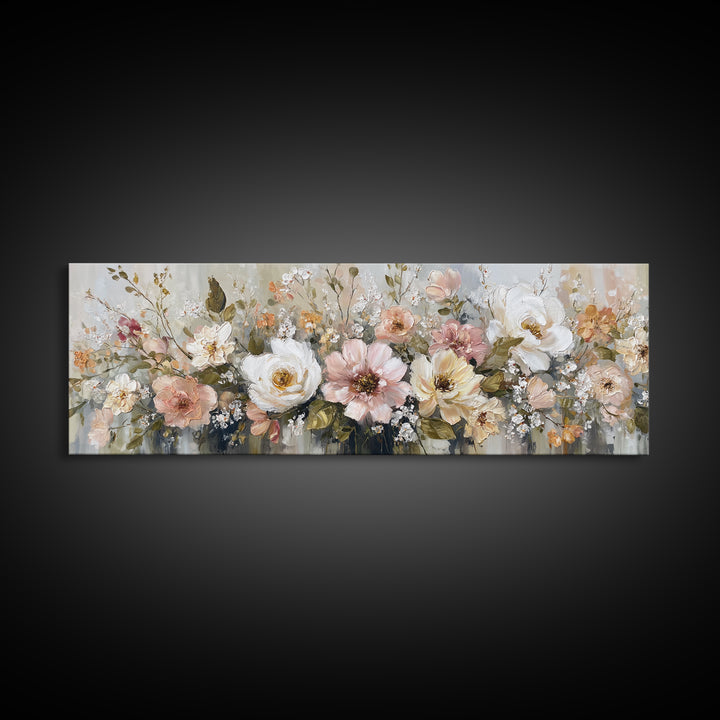Welcoming Wildflower Bouquet Canvas Print, Guest Bedroom Art, Above Bed Decor, Bedroom Decor, Fine Art, Guest, Boho Decor, GBA-3x1-41
