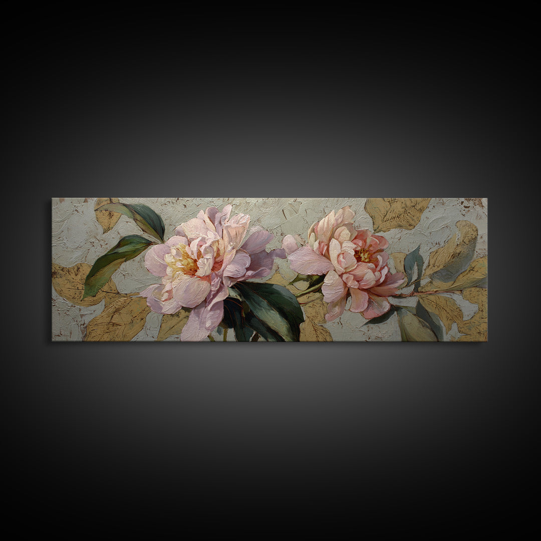 Neutral Peony Painting Canvas Print, Guest Bedroom Art, Bedroom Wall Art, Bedroom Decor, Fine Art, Guest, Neutral Decor, GBA-3x1-49