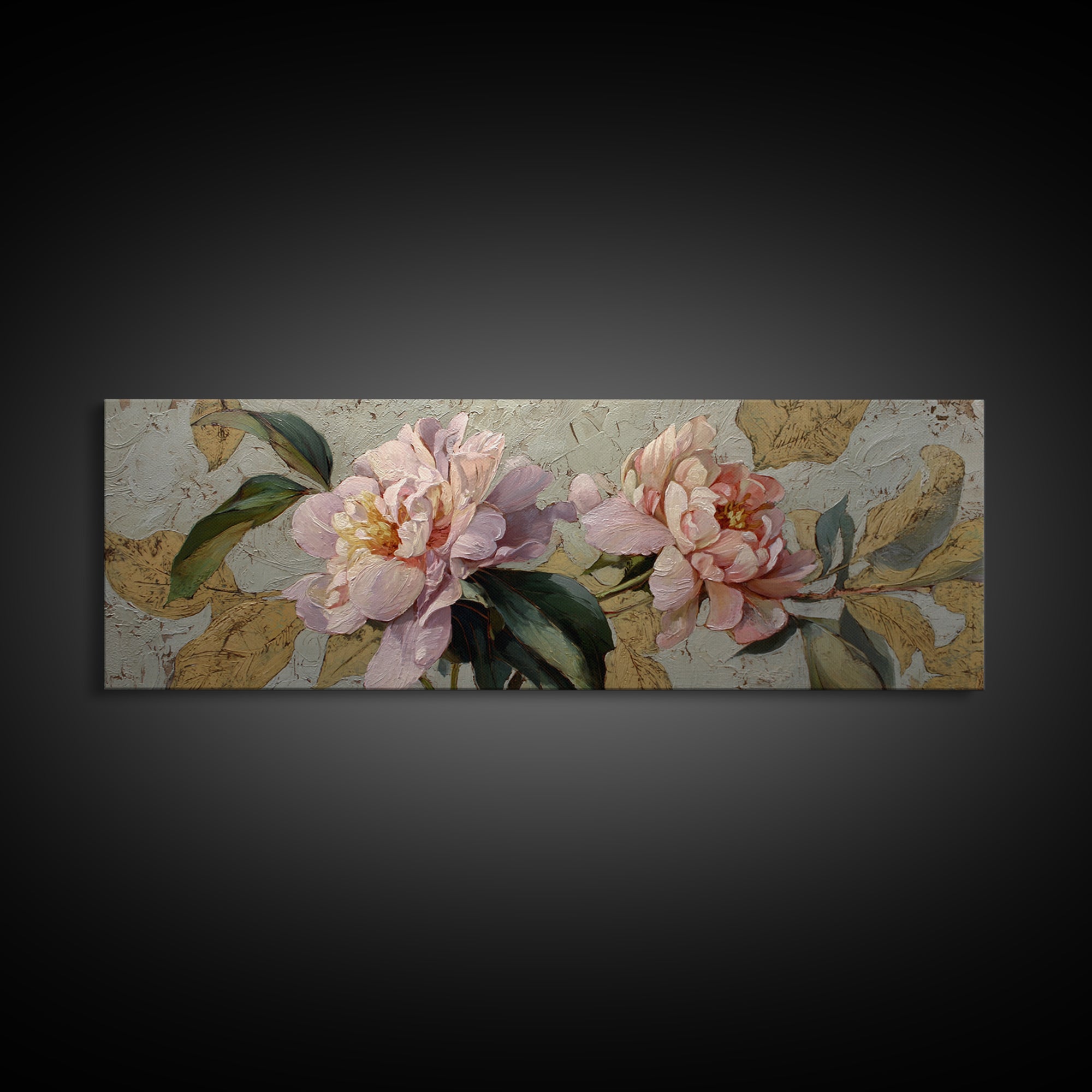 Neutral Peony Painting Canvas Print, Guest Bedroom Art, Bedroom Wall Art, Bedroom Decor, Fine Art, Guest, Neutral Decor, GBA-3x1-49
