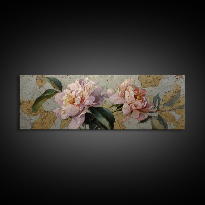 Neutral Peony Painting Canvas Print, Guest Bedroom Art, Bedroom Wall Art, Bedroom Decor, Fine Art, Guest, Neutral Decor, GBA-3x1-49