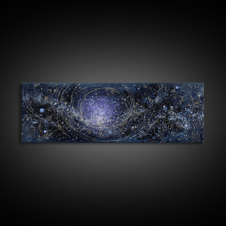 Minimal Moon and Stars Composition Framed Canvas Print, Guest Bedroom Art, Textured Painting, Bedroom Decor, Fine Art, Guest, GBA-3x1-56
