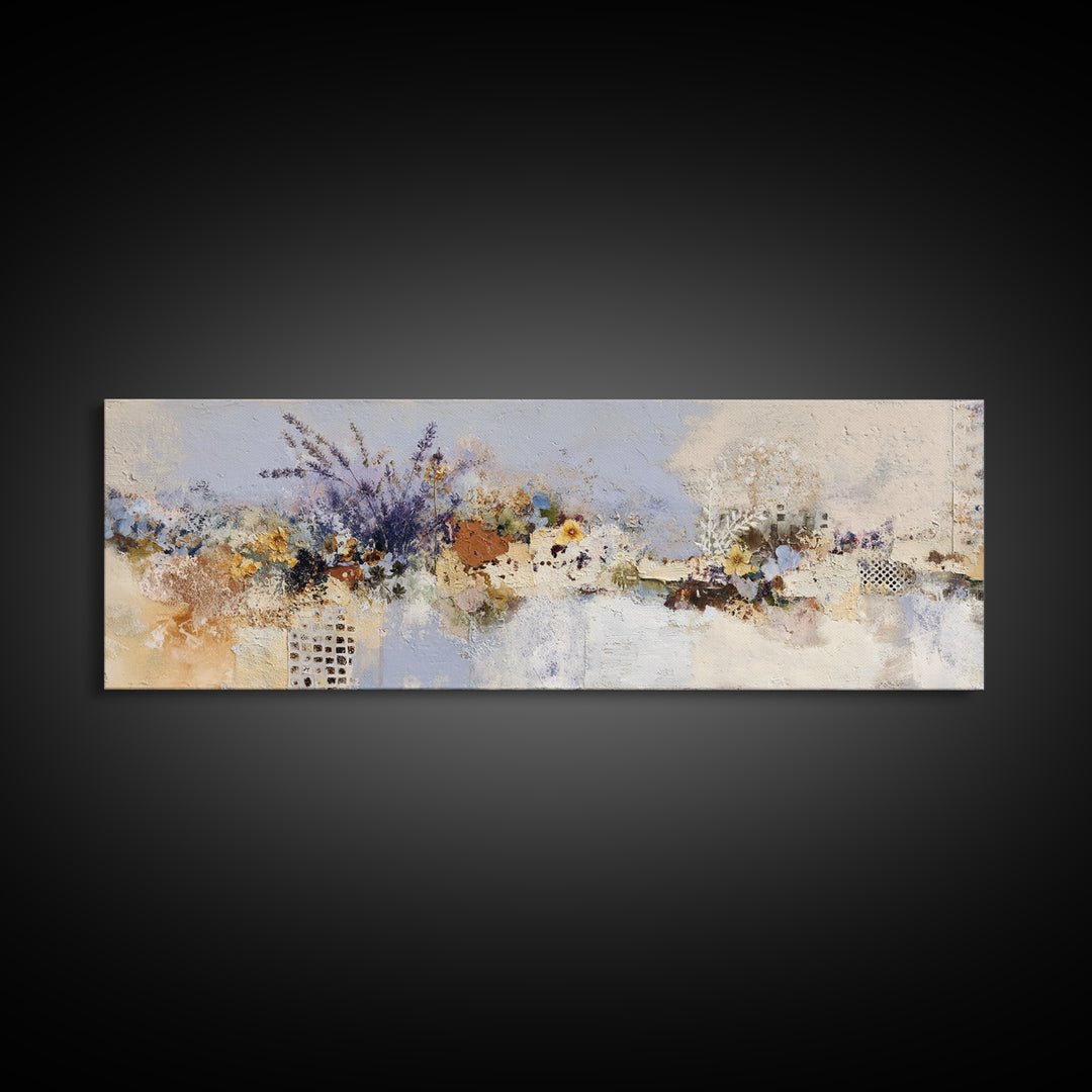 Lavender Field under Pale Sky Framed Canvas Print, Guest Bedroom Art, Wall Art, Bedroom Decor, Fine Art, Guest, New Home Gift, GBA-3x1-59