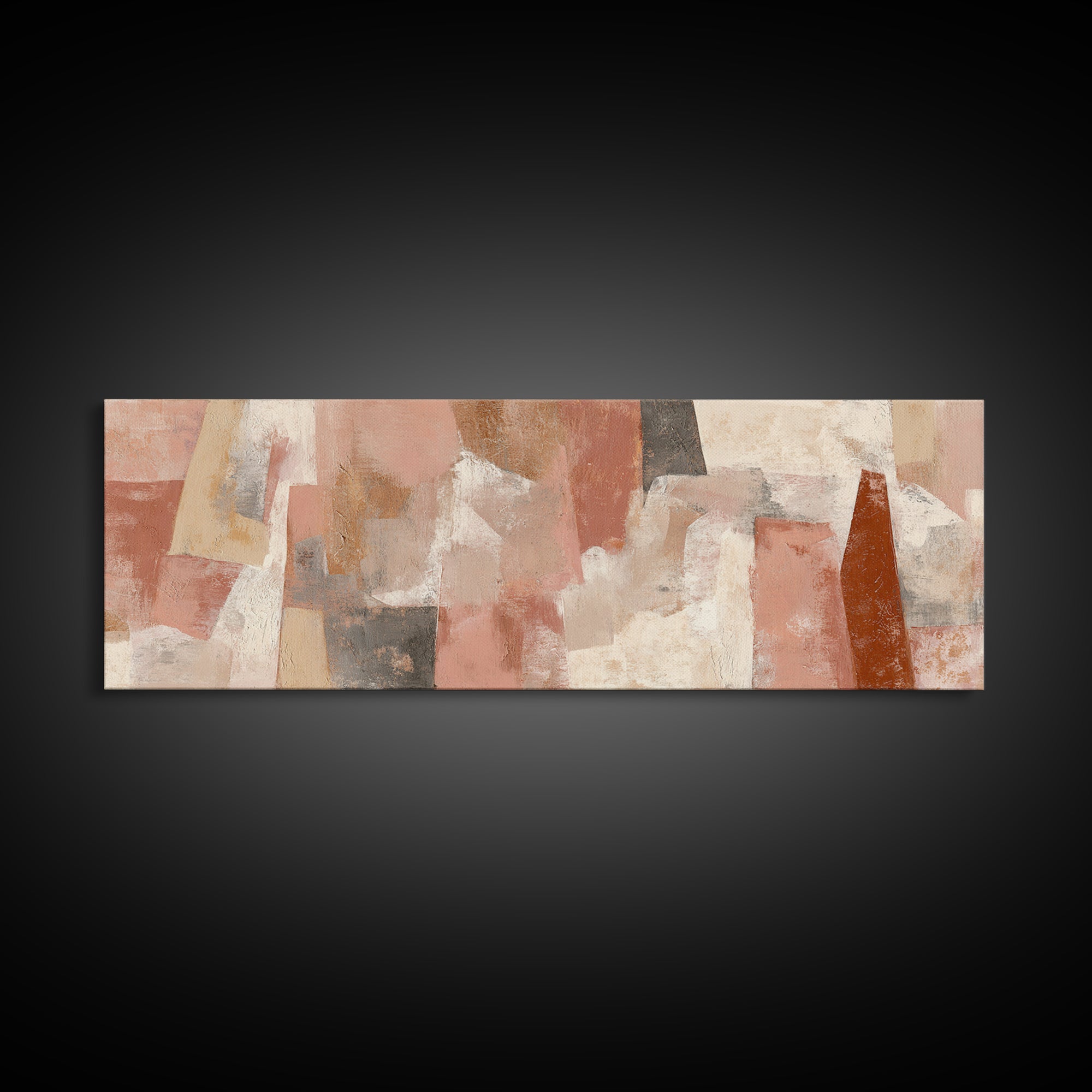 Warm Terracotta Shapes Canvas Print, Guest Bedroom Art, Gallery Decor, Bedroom Decor, Fine Art, Guest, Contemporary Art, GBA-3x1-62
