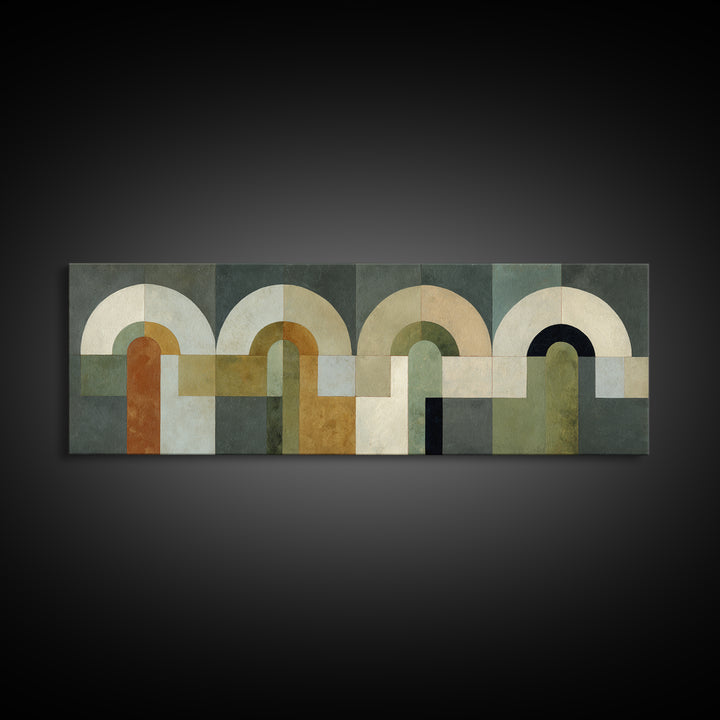 Warm Abstract Arches Framed Canvas Print, Guest Bedroom Art, Printable Wall Art, Bedroom Decor, Guest, Bedroom Wall Decor, GBA-3x1-67