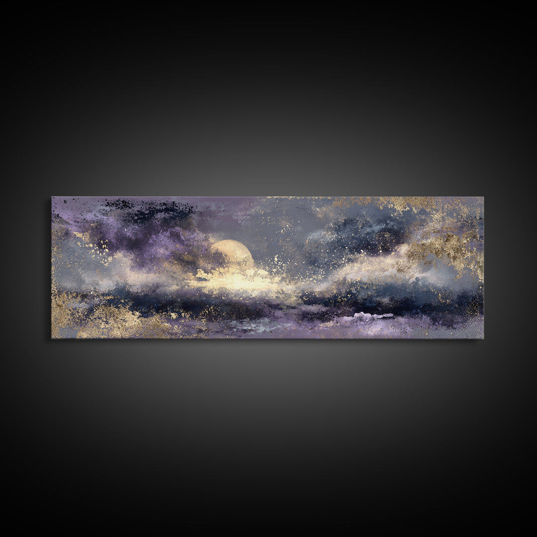 Minimal Moon and Stars Composition Canvas Print, Guest Bedroom Art, Poster, Bedroom Decor, Fine Art, Guest, Farmhouse Decor, GBA-3x1-80