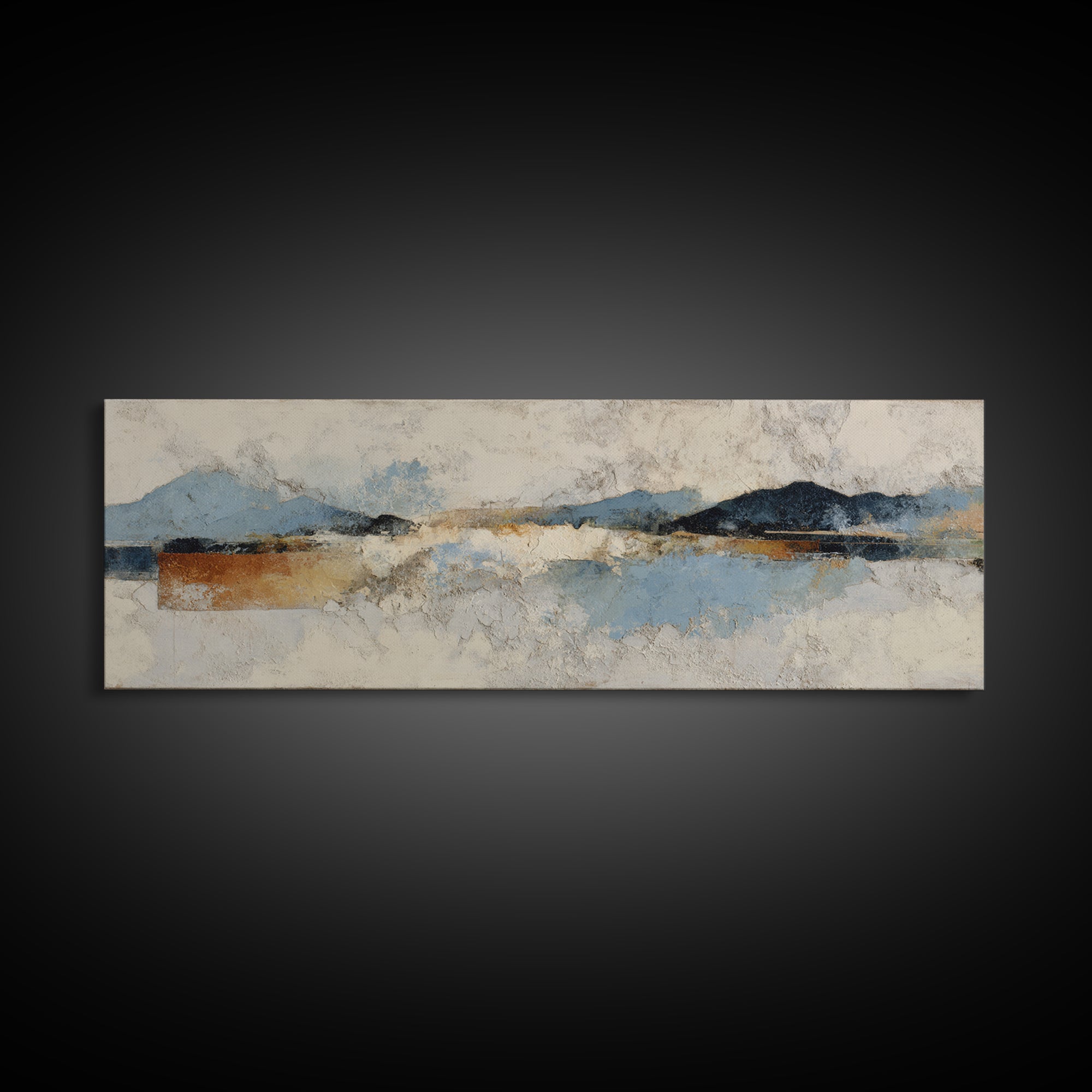 Warm Terracotta Shapes Canvas Print, Guest Bedroom Art, Framed Wall Art, Bedroom Decor, Abstract Art, Guest, GBA-3x1-86