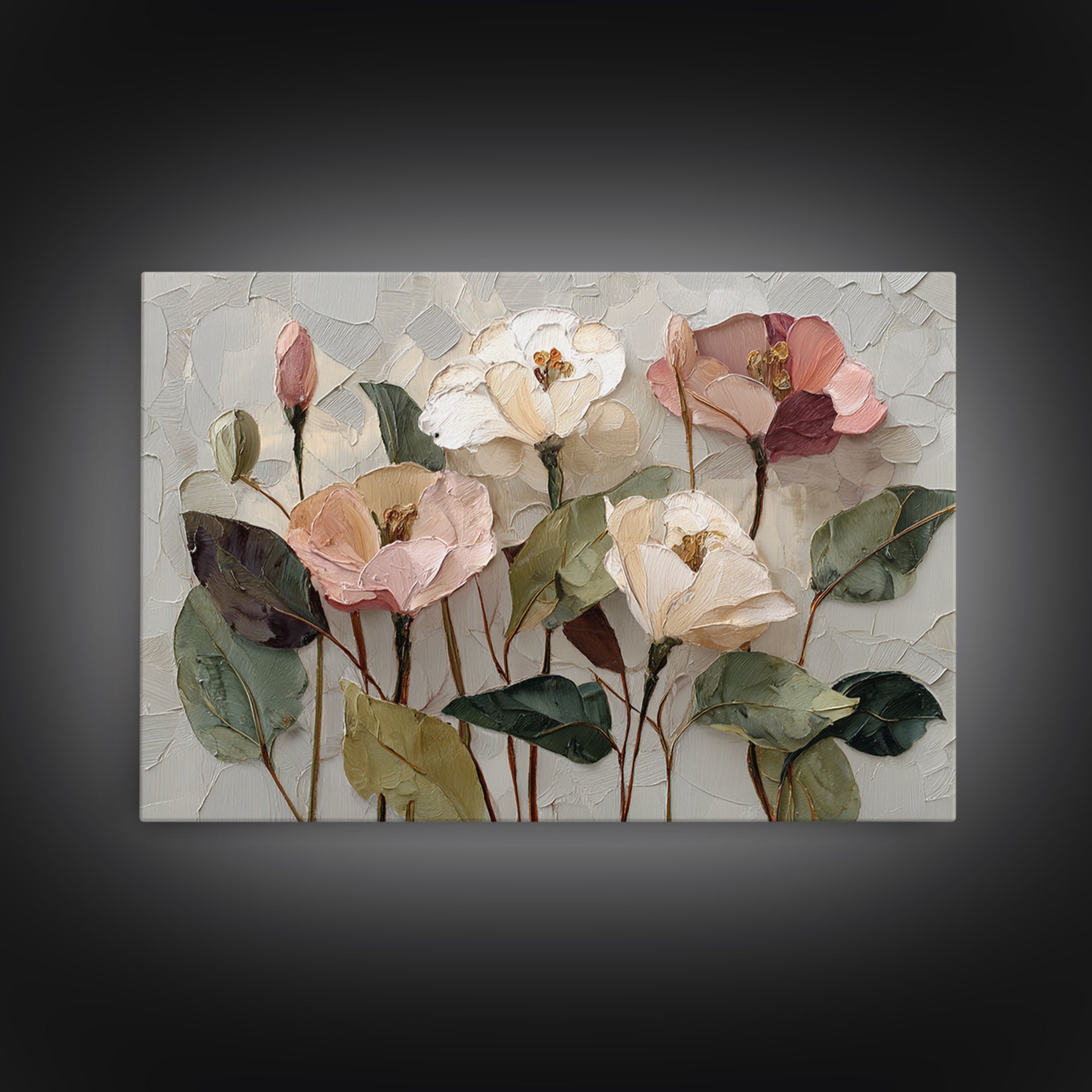 Gentle Botanical Line Drawing Trio Framed Canvas Print, Guest Bedroom Art, Digital Print, Bedroom Decor, Oil Painting, Guest, GBA-3x2-10