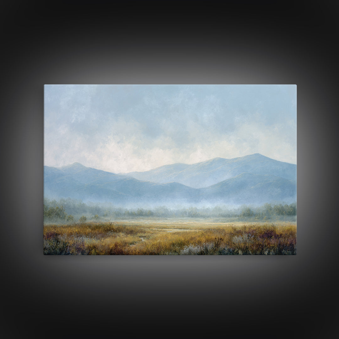 Soft Mountain Horizon Canvas Print, Guest Bedroom Art, Cat Wall Art, Bedroom Decor, Guest, Fine Art Print, Statement Artwork, GBA-3x2-11
