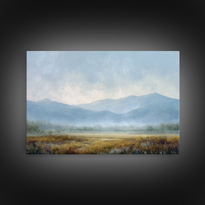 Soft Mountain Horizon Canvas Print, Guest Bedroom Art, Cat Wall Art, Bedroom Decor, Guest, Fine Art Print, Statement Artwork, GBA-3x2-11