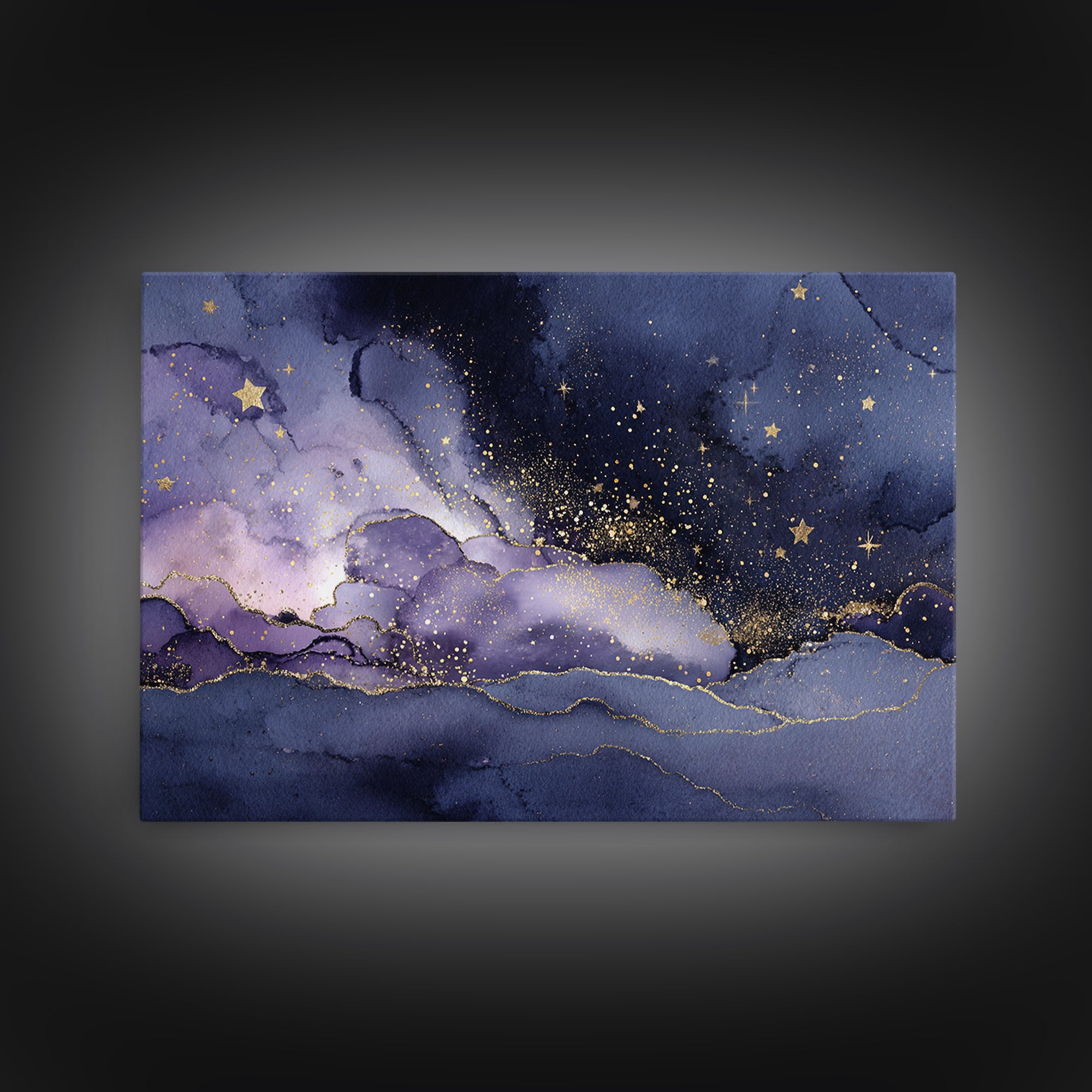 Minimal Moon and Stars Composition Framed Canvas Print, Guest Bedroom Art, Farmhouse Decor, Bedroom Decor, Fine Art, Guest, GBA-3x2-20