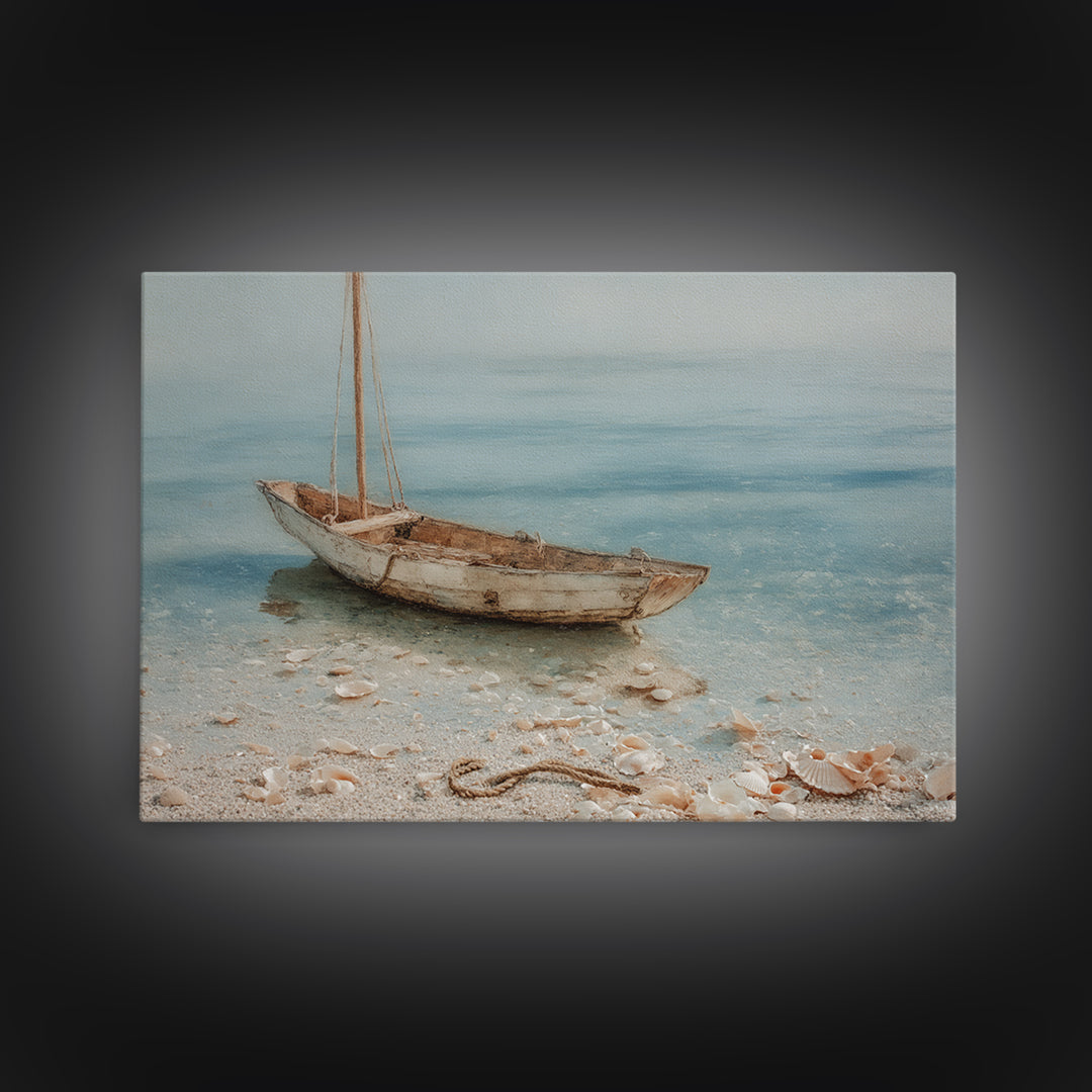Soft Watercolor Sailboat on Quiet Water Canvas Print, Guest Bedroom Art, Wall Art Prints, Bedroom Decor, Oil Painting, Guest, GBA-3x2-22