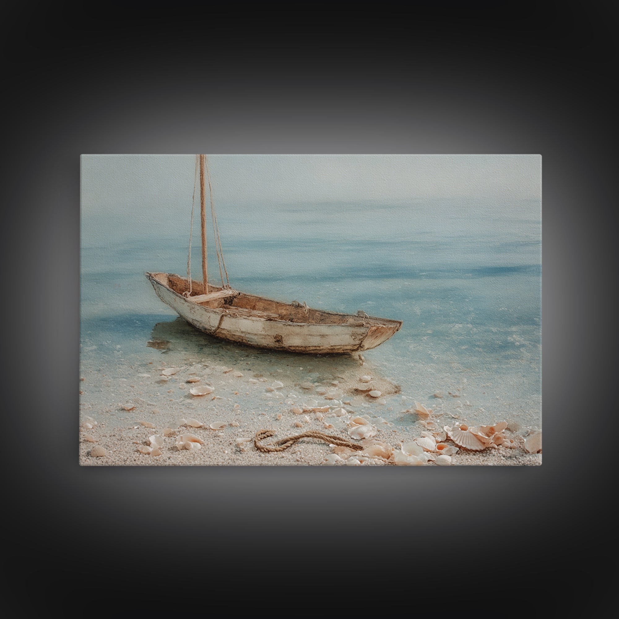 Soft Watercolor Sailboat on Quiet Water Canvas Print, Guest Bedroom Art, Wall Art Prints, Bedroom Decor, Oil Painting, Guest, GBA-3x2-22